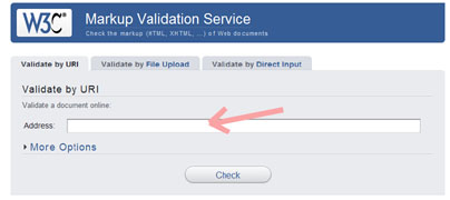 Picture of a the W3C validator website.