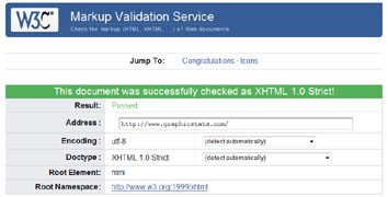 Picture of a the W3C validator website displaying a site that has passed validation.